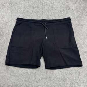 Topman Sweat Shorts Mens Medium Black Elastic Waist Drawstring Pockets Casual